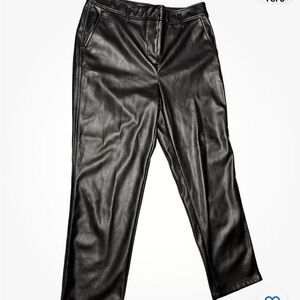 Loft black faux leather pants new